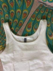 White Cropped Tank Top