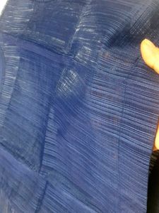 Navy Blue Pleated Mesh Top no 26