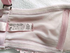 Elegant Lace Trimmed Pink Balconette Bra