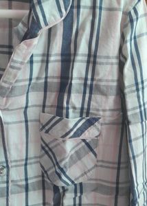 Casual Blue &amp; Pink Checkered Shirt – Lightweight
