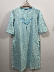 Sky Blue Yolk Embroidered Kurta Women’s