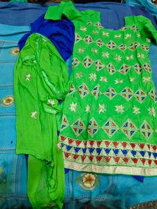 Vibrant Green Kurta Set with Dupatta