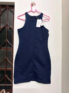 NUON Navy Blue bodycon denim mini ress