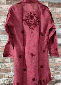 Beautiful Embroidered Lucknowi Maroon Kurti