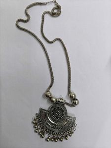 Boho Oxidised Silver Necklace