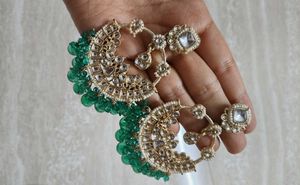 Elegant Emerald & Pearl Earrings