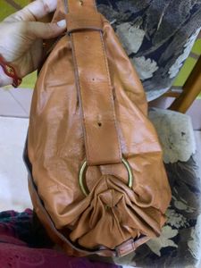 Stylish Tan Faux Leather Hobo Bag