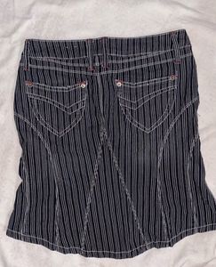 Striped Denim Mini Skirt