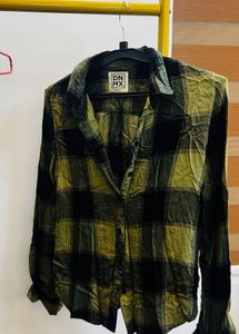 Checkered Long Sleeve Shirt dnmx trends tops