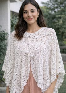 Handmade Elegant Crochet Poncho Cape
