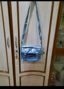 Shiny Blue Crossbody Bag