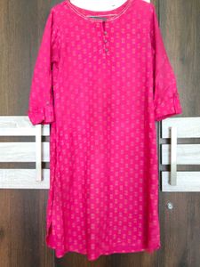 Vibrant Pink Printed Kurta