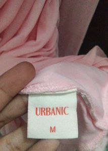 Cute Pink Ruched Mesh Sleeve Dress