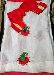 Elegant Patchwork Saree With Blouse