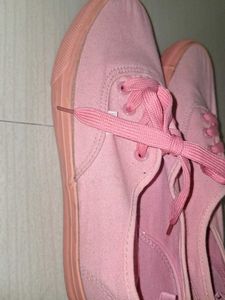 Pink Canvas Lace Sneakers