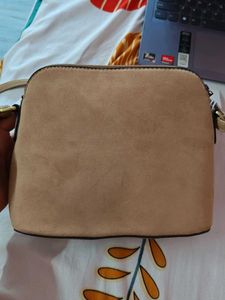Tan Quilted Crossbody Bag with Dragonfly Charm