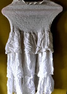 Tiered White Tube Dress/skirt