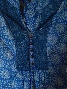 Blue Printed Short Kurta