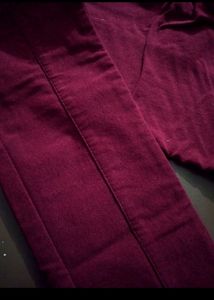 Maroon Velvet Kind Of Cloth JEANS