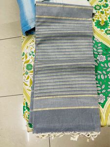 Brand New Pure Cotton Handloom Saree With Unstich