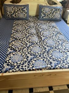 Blue &amp; White Polka Dot Bed Sheet Set