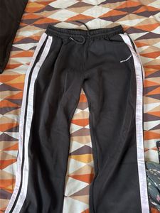 Stylish Black Track Pants with Side Stripes
