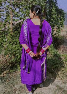 Elegant Purple Embroidered suit Set