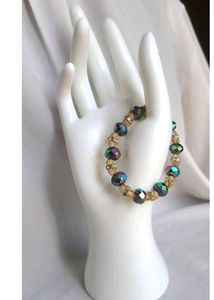 Stylish trend Braslate Gold ring Acrylic Pearl's