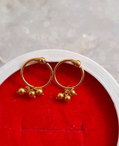 Gold Hoop Earrings with Charms