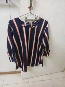 Striped Navy and White Top