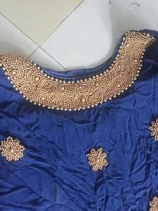 Elegant Navy Blue Kurta Set with Dupatta