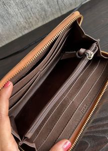 DKNY leather Orange Zip Around Wallet