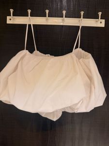 Chic White Bubble Crop Top H&amp;M
