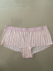 Victoria's Secret Pink Striped &amp; White Briefs Set