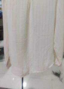 Cream Ruffle Neck Blouse