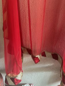 2.5 Meter Full Net Dupatta With Velvet Desig Borde
