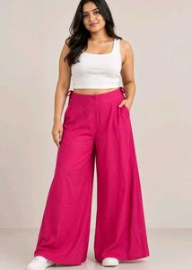 Fuchsia Wide Leg Palazzo Pants