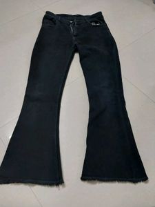 Flared Black Denim Jeans