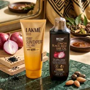 Lakme Sun Expert SPF 50 & WOW Onion Hair Oil