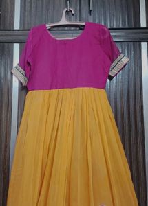 Vibrant Pink &amp; Yellow Ethnic Kurta