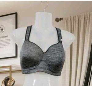Esprit Premium Heather Grey Strappy Sports Bra (Si