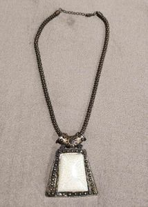 Unique White Stone Pendant Necklace