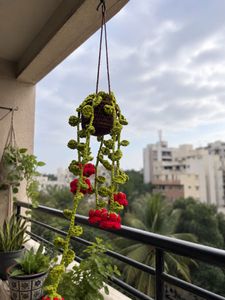 Blooming Crochet Hanging Vine Planter