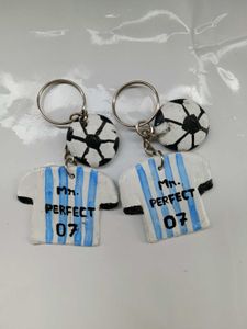 Handmade Football Jersey Keychains Combo Pack Of 2