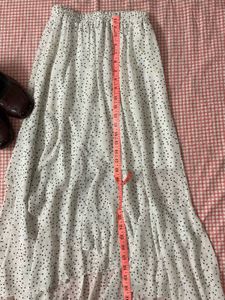 White Polka Dot Ruffle Skirt