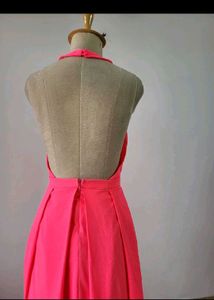 Vibrant Pink Halter Neck Dress