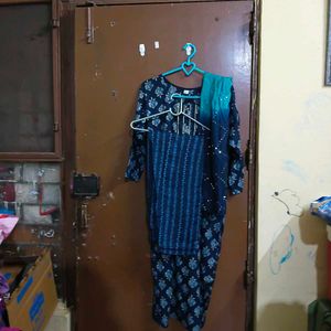 Stylish Blue Kurta Set with Dupatta