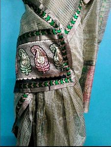 cream kota silk saree
