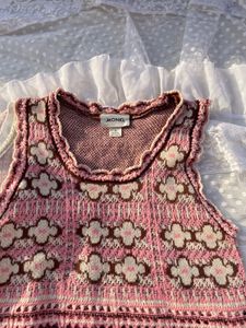 Monki Floral Knit Tank Top