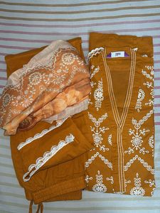 Libas—Beautiful Mustard Kurta Set with Dupatta